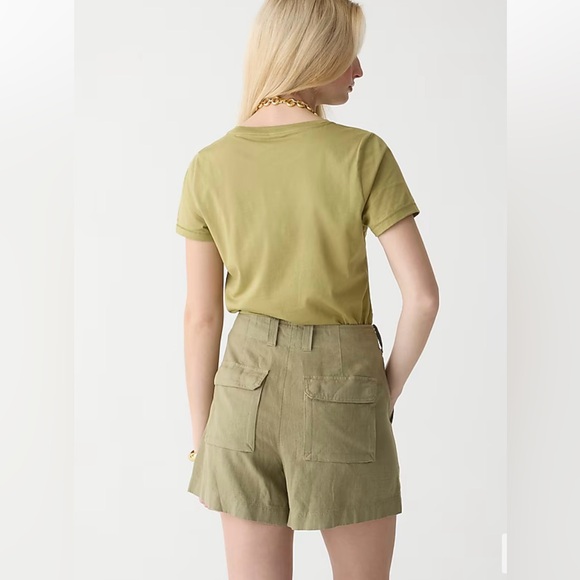 New! JCrew Linen cargo short in Khaki size 6 - Picture 3 of 4